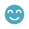 teal icon of a smiling face